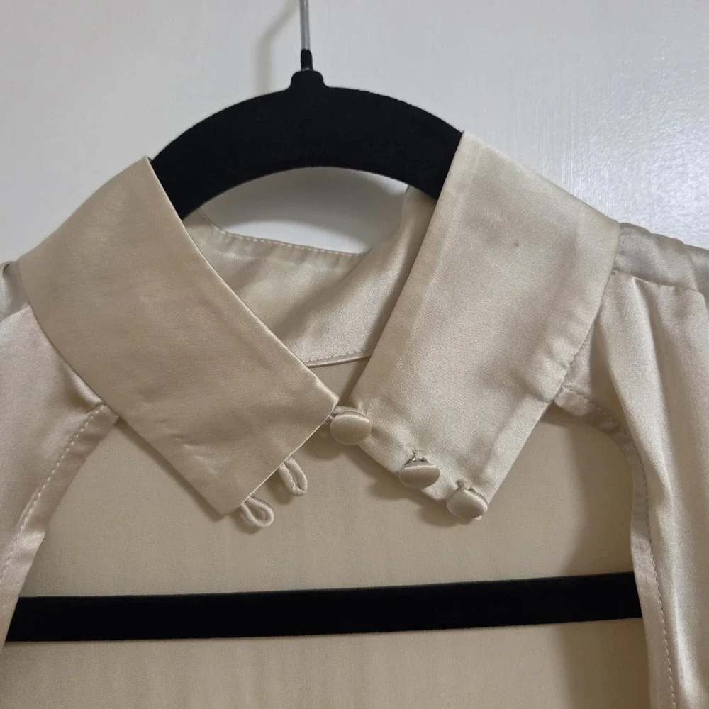 Reformation Cielo Silk Satin Open Back Tie Top Ivory XS NWT Romantic Blouse